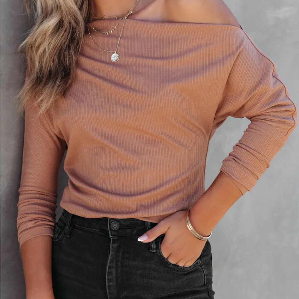 Ribbed off the shoulder body suit